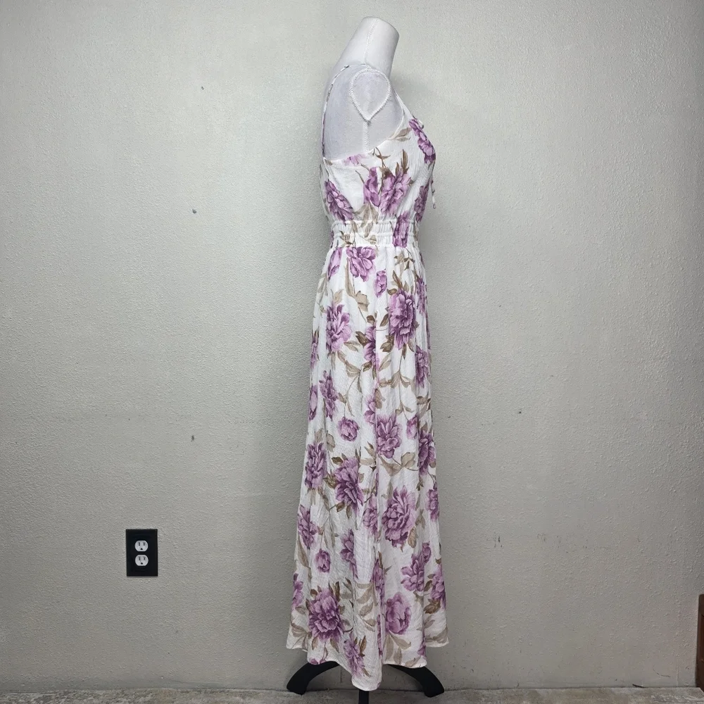 Abercrombie & Fitch Purple Floral Maxi Dress wSpagetti Straps Size Large